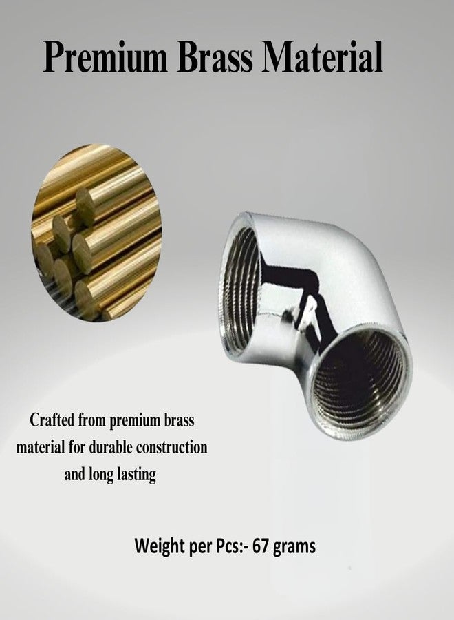 كي آي كوع نحاسي مطلي بالكروم مقاس 1/2 بوصة بزاوية 90 درجة مع سن داخلي (عبوة من 6 قطع) كوع CP لتركيبات الأنابيب - Image 4